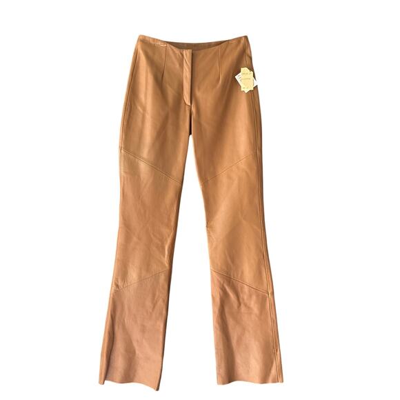 Vintage NWT Pelle by Wilsons Leather Pants 4 Camel Cognac Leather Y2K Biker - Picture 1 of 15